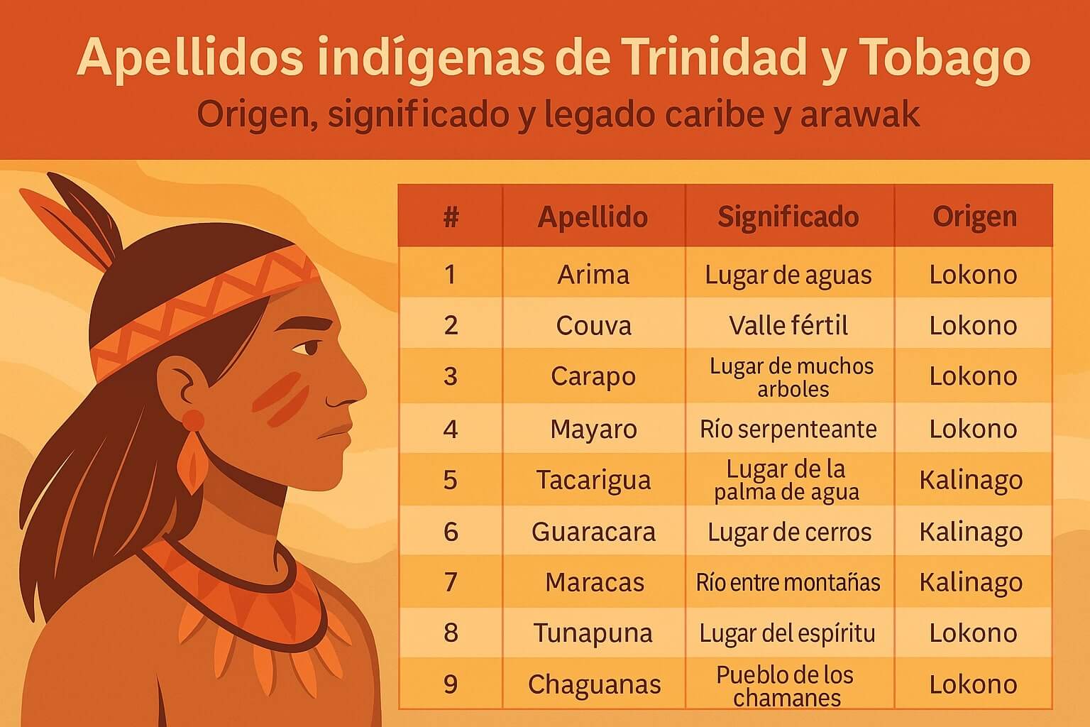 Apellidos indígenas de Trinidad y Tobago