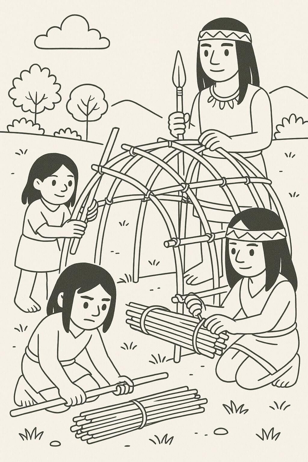 Viviendas tradicionales para dibujar de comechingones