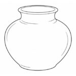 Dibujos cayubaba para colorear: canoa, maíz y humedal Vasija redondeada de cuello corto y boca abierta, sin decoración, para colorear