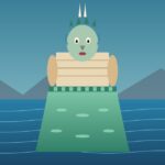 Chalchiuhtlicue: la diosa mexica de la falda de jade Ilustración de Chalchiuhtlicue con falda de jade y ondas de agua sobre lago azul