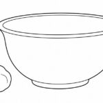Dibujos de diaguitas para colorear: 4 láminas y actividades Cuenco liso visto en perspectiva y una pequeña porción de arcilla