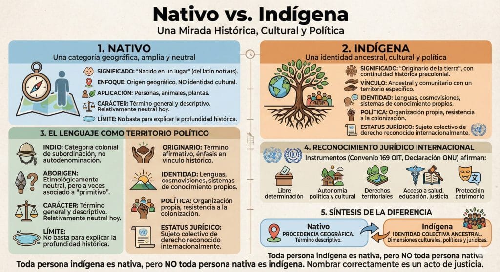 diferencia entre pueblos nativos e indígenas