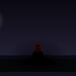 Gualicho: leyenda mapuche y tehuelche del espíritu maligno Gualicho: sombra oscura sobre la pampa nocturna patagónica con luna velada
