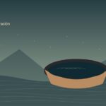 Ixtlilton — El agua negra y la fiesta en la tradición mexica Agua oscura y celebración. Ilustración editorial para Ixtlilton