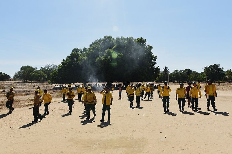 Festa do Ketuayé o casa-anel del pueblo Kanela Ramkokamekrá en TI Kanela, MA