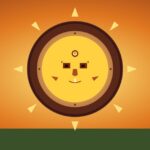 Kinich Ahau: el dios solar maya del rostro del sol Ilustración del disco solar de Kinich Ahau con ojos cuadrados maya y jaguar nocturno