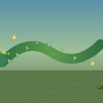 Mbói Tu'í: la serpiente loro guaraní y guardiana de los esteros Ilustración de Mbói Tu'í, serpiente con cabeza de loro y plumaje verde sobre estero con yacaré y garza