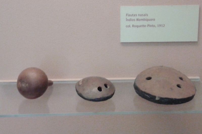 Artesanía nambikwara: flautas nasales rituales del pueblo Nambikwara — Museu Nacional, Brasil