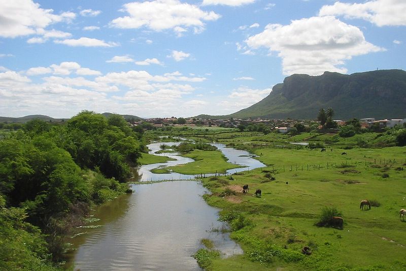 Pipipã: paisaje del río Pajeú en el sertão pernambucano — Brasil