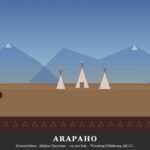 Arapaho | Ubicacion, Lengua, Vestimenta, Cultura y Alimentacion Arapaho: tipis en las llanuras con montañas Wind River al fondo — Wyoming, EE.UU.