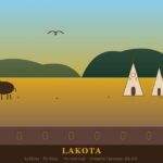Lakota | Ubicacion, Lengua, Vestimenta, Cultura y Alimentacion Lakota: tipi y bisonte en las Grandes Llanuras con Black Hills al fondo — EE.UU.