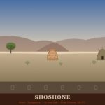Shoshone | Ubicacion, Lengua, Vestimenta, Cultura y Alimentacion Shoshone: desierto de artemisa con cesta y wickiup en la Gran Cuenca — Nevada, EE.UU.