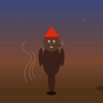 Saci-Pererê: el duende travieso del folclore brasileño Ilustración del Saci-Pererê con una pierna, gorro rojo y pipa, en remolino de viento
