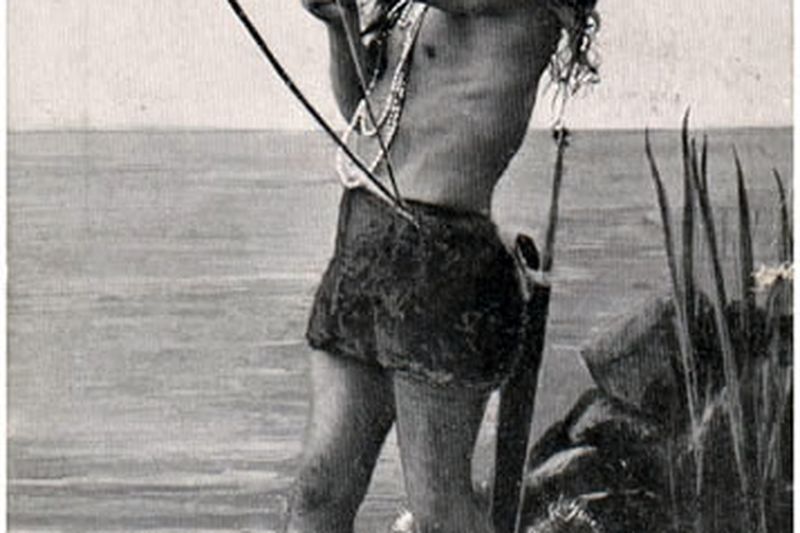 Máscara Hain shoort de los Selk'nam fotografiada por Martin Gusinde 1923