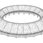 Shabono yanomami para dibujar: patio y cubierta circular Vivienda colectiva yanomami con cubierta anular y patio central abierto