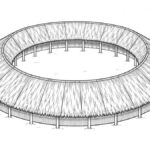 Shabono yanomami para dibujar: patio y cubierta circular Vivienda colectiva yanomami con cubierta anular y patio central abierto