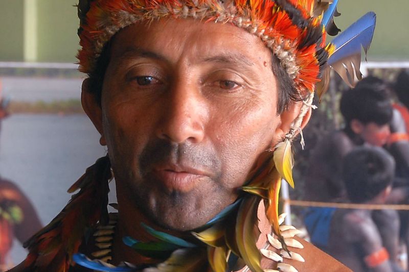Tenharim: cacique Kiki en los Juegos de los Pueblos Indígenas — Brasil