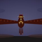 Thunderbird: el Pájaro del Trueno en la mitología nativa norteamericana Ilustración del Thunderbird con alas extendidas y rayos saliendo de los ojos sobre las llanuras