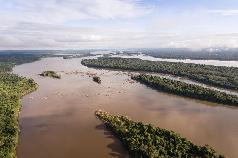 Paisaje trumai: río Xingu cerca de Aldeia São Francisco — PIX, Mato Grosso