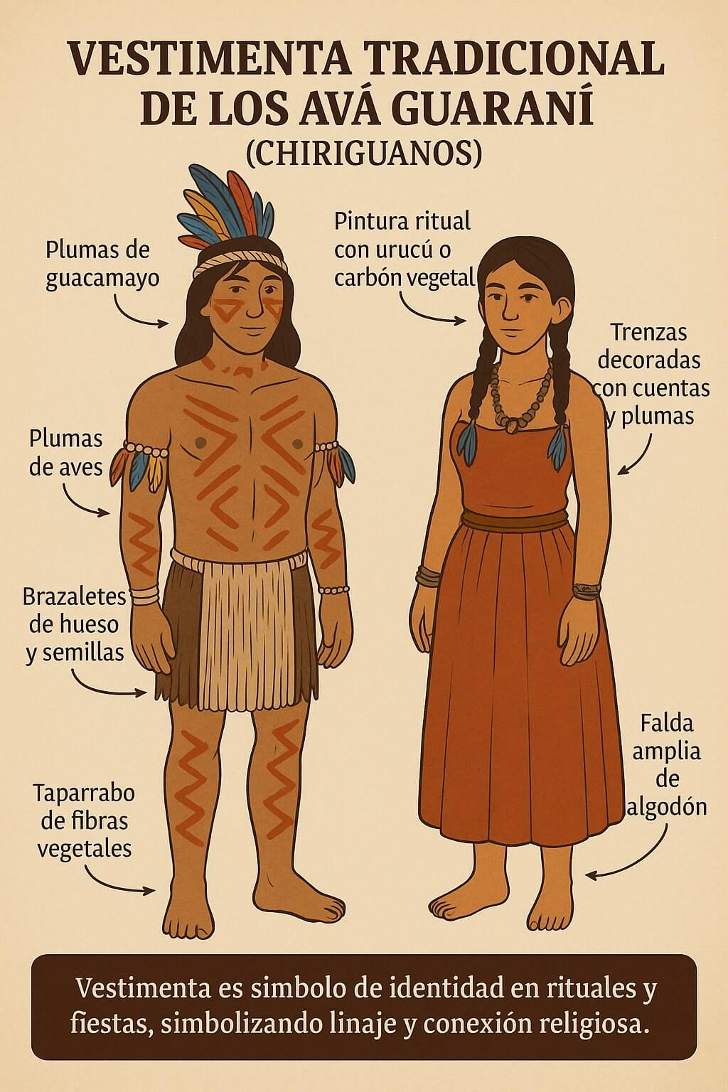vestimenta tradicional del pueblo Avá Guaraní