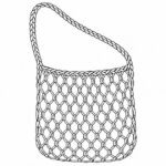 Dibujos wichí para colorear: chaguar, tejidos y monte Bolsa de fibras con cuerpo flexible y tira al hombro para colorear