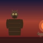 Xolotl: el gemelo monstruoso de Quetzalcóatl y dios del Mictlán Ilustración de Xolotl con cabeza canina y xoloitzcuintle al lado bajo el sol vespertino