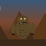 Zipacná: el gigante creador de las montañas del Popol Vuh Ilustración de Zipacná como gigante cocodriliano con las Pléyades (400 muchachos) al fondo
